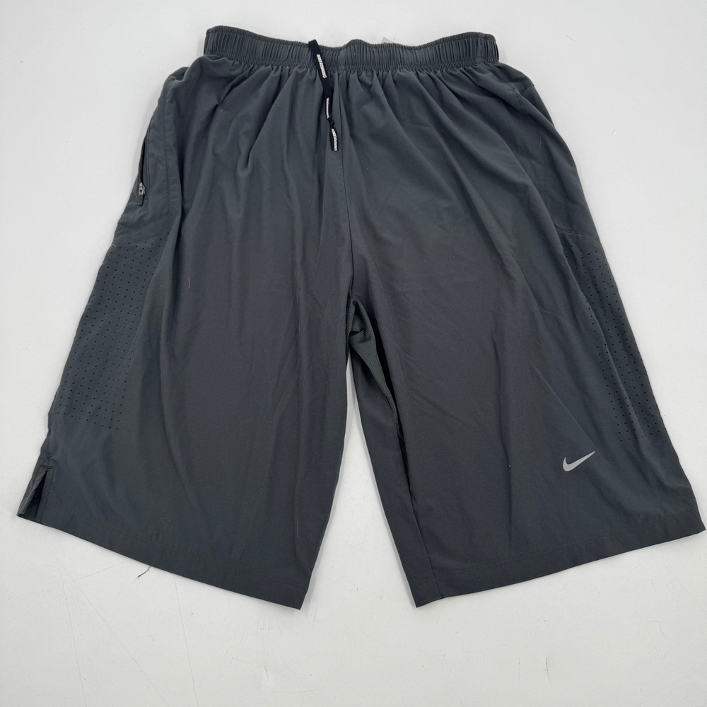 Nike Mens Dri-FIT Dazzle Basketball Shorts Gray Medium Gym 451872-060